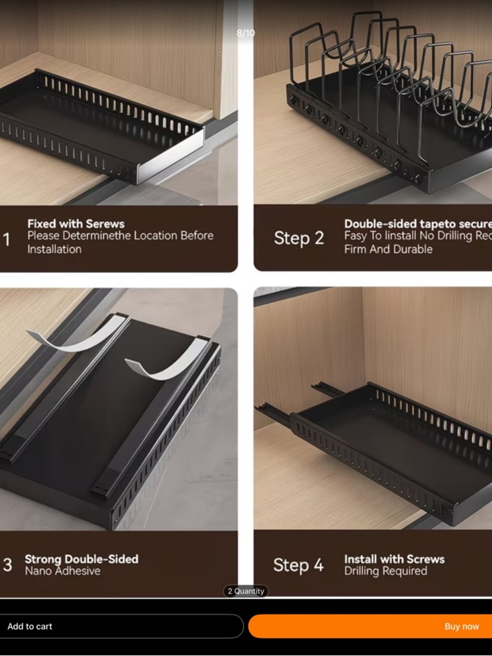 Pan Cookware Rack Organizer with Assorted Pans - Black - Picture 10 of 10